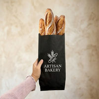 Sac à pain en papier kraft imprimé sur mesure, grande taille, résistant à la graisse et à l'huile, pour baguette française et toast