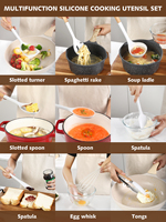 Ensemble de 10 spatules en silicone de qualité alimentaire 100% résistantes à la chaleur, lavables au lave-vaisselle, durables, ustensiles de cuisine en bois