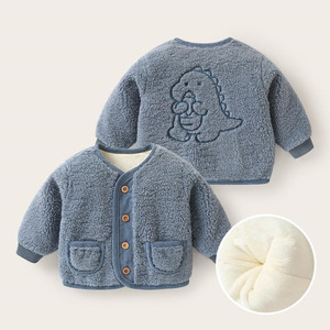 Veste d'hiver d'automne pour garçon Veste épaissie en coton polaire et doublure en fourrure <span class=keywords><strong>Sherpa</strong></span> Décorée Top Warm Boy's Animal Pattern vestes pour enfants - Product Image 5