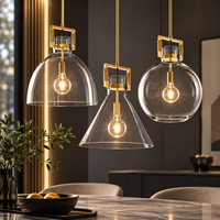 Luminaire suspendu en verre design nordique, lampe suspendue dorée de luxe, luminaire décoratif moderne pour salle à manger, salon, hôtel