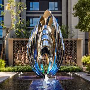 RELONG 现代风格艺术设计不锈钢抽象雕像雕塑，适用于户外商业广场 - Product Image 2