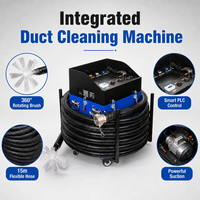 Machine de nettoyage de conduits d'air industriels, robot de nettoyage de système HVAC avec caméra CCTV, aspirateur à brosse rotative 3600W à vendre