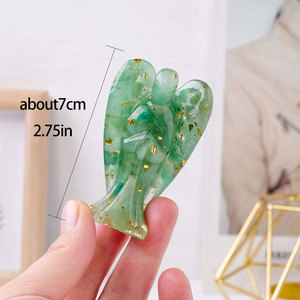 Statuetta di Angelo in Resina con Cristalli Naturali all'Ingrosso, Statua di Angelo in Cristallo Curativo per Arredamento Casa e Meditazione Spirituale - Product Image 2