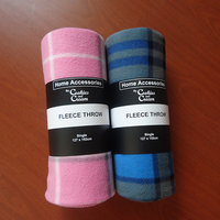 Couverture en polaire personnalisée avec motif à carreaux en polyester 180 g/m² pour la maison, cadeau promotionnel