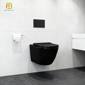 European Style Wc Suspendu Round Wall Mounted <strong>Toilet</strong> Commode Floating Hanging <strong>Toilet</strong> Bathroom Ceramic <strong>Black</strong> Wall Hung <strong>Toilet</strong> - Product Image 1