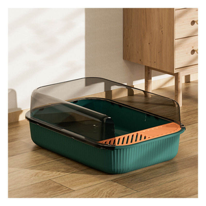 Caja de arena para gatos cuadrada grande de fácil limpieza, caja de arena para gatos de plástico respetuosa con el medio ambiente, <span class=keywords><strong>bandeja</strong></span> de arena para gatos - Product Image 5