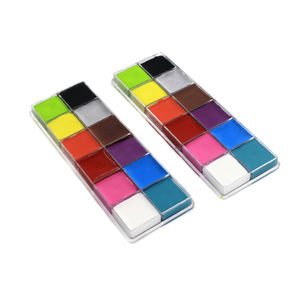 Ensemble de peinture pour le visage et le corps, 12 couleurs OEM, Art corporel, avec pinceau à base d'huile, peinture pour le visage, fête, maquillage fantaisie, <span class=keywords><strong>Palette</strong></span> de Cosplay - Product Image 1