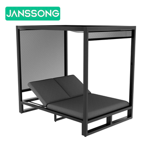 Venta al por mayor popular cama doble sombrilla con marco de aluminio <span class=keywords><strong>tumbonas</strong></span> para modernos salones de patio en el jardín - Product Image 6