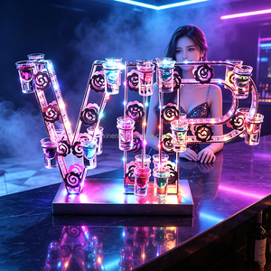 Support à shots LED VIP, plateau à shots en métal avec 12 verres à shots pour service VIP en boîte de nuit, bar, présentation de fête - Product Image 3