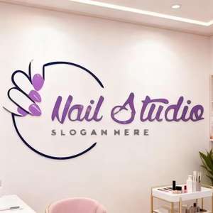 Letrero LED con Logotipo 3D Personalizado, Diseño Gratuito, Panel de Pared Interior, Logotipo de Empresa de Salón de Uñas, Decoración Adhesiva, Letras Acrílicas de Metal Dorado, Nombre de Marca - Product Image 4