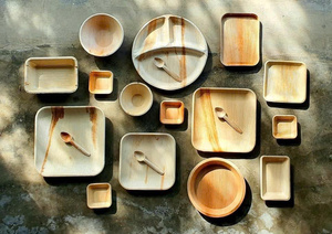 Platos y Tazones Desechables Ecológicos de Hoja de Palma Areca, Vajilla Moderna con Grabado Personalizado para Fiestas - Product Image 4