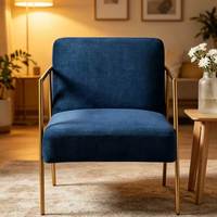 Fauteuil en tissu nordique moderne avec structure métallique, siège individuel, chaise longue pour salon, hôtel, appartement