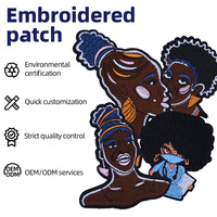 Patch brodé personnalisé en gros pour femmes, motif de personnage féminin à thermocoller, applique mode pour vêtements, sacs et chapeaux