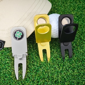 Marqueur de balle de golf vierge uniquement, supports vierges pour marqueurs et accessoires de présentation, ensemble d'accessoires en silicone pour divot, fourche, clip magnétique en métal - Product Image 2