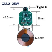 Module de charge sans fil CE/RoHS Qi2.2 25W, transmetteur de charge rapide sans fil 15W/25W, carte de circuit imprimé (PCBA)