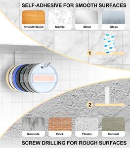 Organizador de tapas para vasos, gancho para tapas de tazas de cocina, soportes para tapas de vasos Yeti/Stanley/Simple Modern, autoadhesivo o con perforación - Product Image 6
