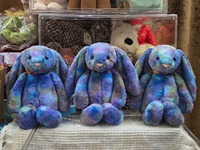 [Collection Espace en Gros] JellyCatt Lapin Spatial à Oreilles Fleuries 31cm, Peluche, Jouet de la Série Espace en Vrac, Cadeau