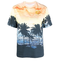 T-shirt personnalisé vintage en tricot à impression numérique pour homme, coupe classique, décontracté chic, de luxe, de bonne qualité