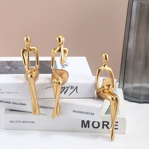 Statues en résine de haute qualité, dorées, décoration moderne pour la maison, décoration d'étagère, cadeaux de déménagement pour amis et famille, décoration intérieure - Product Image 1