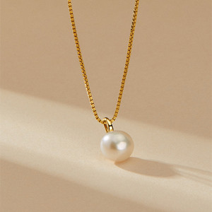 Joyería Fina de Plata 925, Collar con Colgante de Perla de Agua Dulce Chapado en Oro de 18K de Alta Gama para Mujer - Product Image 1