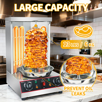 Nouvelle machine à shawarma électrique commerciale en acier inoxydable, gril à kebab doner, petit rôtissoire gyro de table pour hôtels, viande de poulet