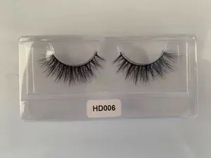 Custom Patent Triangle Fiber Clear Band Natural Cat Eyelash Invisible Band Faux Mink Full Strip Eye Lash Private Label