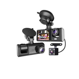 Çizgi kam 3 ch araba 1080P HD Dash kamera 3 kamera hareket algılama Dashcam 24H park monitörü dvr 170 FOV kamera için araba