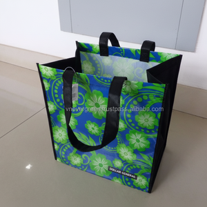 ถุงช้อปปิ้งผ้า PP ทอจากโรงงานเอเวอร์กรีน เวียดนาม รีไซเคิลได้ ใช้ซ้ำได้ มีหูหิ้วแบบยาว ขนาดสั่งทำได้ - Product Image 1