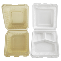 Contenants alimentaires jetables écologiques biodégradables sans BPA, compatibles micro-ondes, avec couvercles, assiettes, boîtes à burger, de la marque chinoise Liyi.