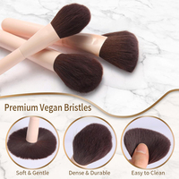 Pinceau de maquillage de luxe avec manche en plastique, poils synthétiques de qualité supérieure, kit de pinceaux cosmétiques véganes, personnalisation de la marque, commande en gros, MOQ 10, 10 pièces