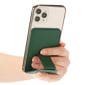 Soporte adhesivo para teléfono con ranura para tarjeta plegable de cuero PU para <span class=keywords><strong>iPhone</strong></span> 12 13 14 15 Pro Max - Product Image 6