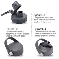 Vente en gros de couvercles de tasses isolés de grande capacité 1L avec poignées pratiques et couvercles de tasses pour sports de plein air