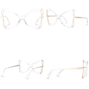 Butterfly Stylish Floral Eyewear Frames Acetate Cat Eye Computer Glasses Factory Spectacles Eyeglasses Frames