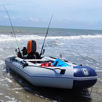 SOLAR MARINE Bateau pneumatique noir de 17 cm avec support fixe pour 2 cannes à pêche, support de canoë, accessoire pour annexe et radeau