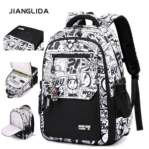 Jianglida Student <b>Backpack</b> Oxford Cloth Large Capacity Comic Print For Middle School High School Boys Summer 2025 - Product Image 1