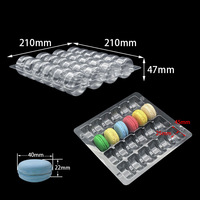 Boîtes d'emballage transparentes en plastique PET de qualité alimentaire pour macarons et gelées, avec fermeture à clip (personnalisables), 10/24/36 pièces