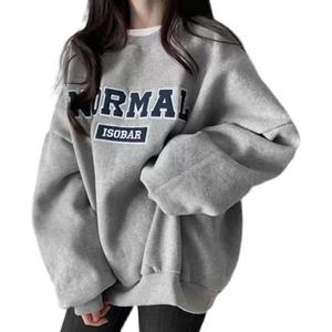 <span class=keywords><strong>Sudadera</strong></span> Gruesa Acolchada con Cuello Redondo sin Capucha, Estilo Coreano, Holgada, para Mujer, Venta al Por Mayor - Product Image 1