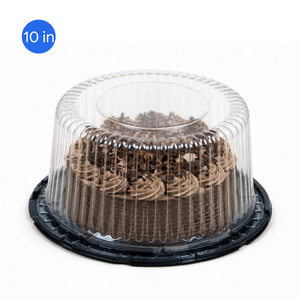 For XF-0178 10 Inch Food Grade PET Recycled Materials Folding Design <b>Clear</b> Disposable Round Baking Cake <b>Container</b> Custom Logo - Product Image 4