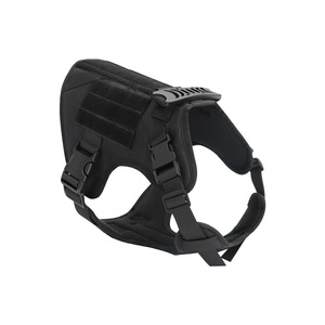 เสื้อกั๊กยุทธวิธีสำหรับสัตว์เลี้ยง สายจูงสุนัข ไนลอนสีดำ สายรัดอก อุปกรณ์ฝึกสุนัข K9 สำหรับกิจกรรมกลางแจ้ง - Product Image 5