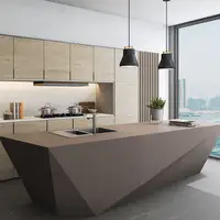 مجموعة تصميم خزائن المطبخ الفاخرة الإيطالية الحديثة المصنوعة في الصين خزانة جزر المطبخ