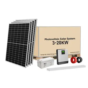 Sistema de painel solar para ventilador e luz de TV, sistema de energia solar de 1Kv, sistema de energia solar 6Kw Pv completo