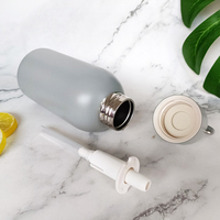 Bouteille d'eau isotherme personnalisée en acier inoxydable, grande et fine, 750 ml, pour filles, avec revêtement en caoutchouc et logo personnalisé, pour boissons chaudes et froides