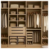 Armario de Lujo Personalizado con Isla, Moderno Sistema de Almacenamiento de Madera para Dormitorio, Muebles de Guardarropa