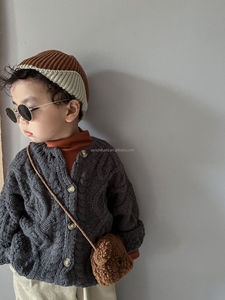 D252 Primavera Nuevo Estilo Simple Chaqueta de Aire Acondicionado <span class=keywords><strong>Mahai</strong></span> Cardigan Holgado de Manga Larga Protector Solar Ropa Infantil Coreana - Product Image 2