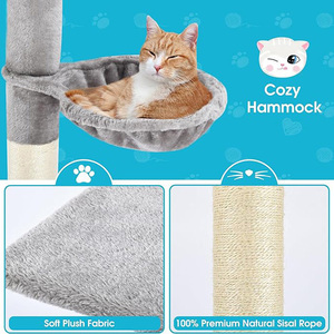 Fabricante personalizado de lujo XXL extra grande gato árbol al por mayor de alta resistencia gato alto árbol Torre mejor vendedor raspador <span class=keywords><strong>para</strong></span> <span class=keywords><strong>gatos</strong></span> grandes - Product Image 5