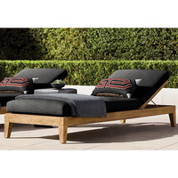 Chaise longue de jardin haut de gamme avec dossier inclinable, chaise longue de plage pour hôtel, mobilier d'extérieur, chaise longue en teck pour le loisir