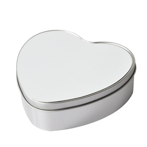 Hộp Thiếc Đựng Kẹo Kim Loại 2D In Chuyển Nhiệt Trống Chất Lượng Cao Hình Trái Tim - Product Image 1