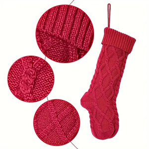 Chaussettes de Noël tricotées de 18 pouces, vente en gros, style nordique classique, décoration familiale, sacs cadeaux pour bonbons, personnalisables - Product Image 4