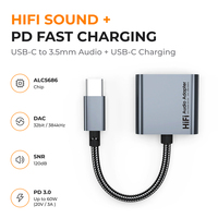 Adaptateur Jack USB-C 3,5 mm OEM AG01 en alliage d'aluminium avec charge PD 60W et DAC HiFi 32 bits/384 kHz – Vente en gros usine