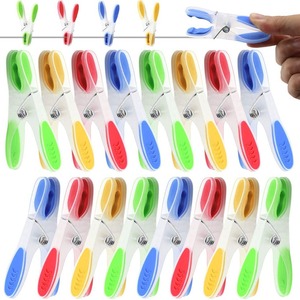 YINXIN Pinces à <span class=keywords><strong>linge</strong></span> transparentes en plastique TPR antidérapantes et coupe-vent pour sécher les chaussettes, les vêtements matelassés, les sous-vêtements, les pantalons - 12 par paquet - Product Image 5